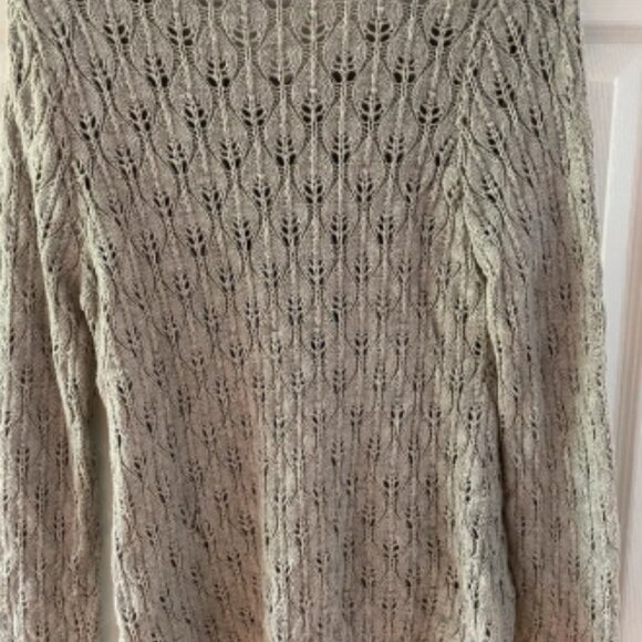 Women Medium Light Gray Croft & Barrow Crew Long Sleeve Sweater 100% Cotton - Picture 2 of 4